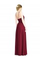 Halter Neck Open Back Draped Chiffon Bridesmaid Dress