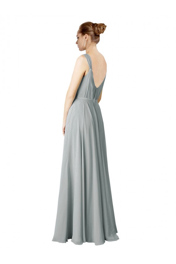 Figure Flattering Chiffon Bridesmaid Dress with Beaded Detail