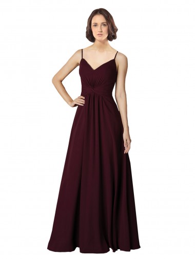 Shop V-Neck Chiffon Bridesmaid Dress with Twist Front Bodice Melbourne