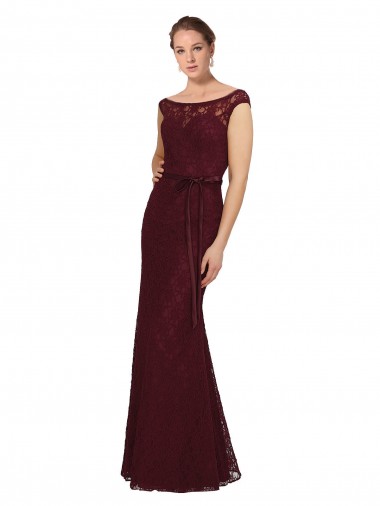 Shop Lace Bridesmaids Dress with Matching Satin Tie Sash Melbourne