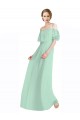 Spaghetti Straps Long Chiffon Off-The-Shoulder Bridesmaid Dress with Double Flounce Sleeves Melbourne