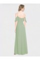 Long Chiffon Off-The-Shoulder Bridesmaid Dress with Double Flounce Sleeves Melbourne