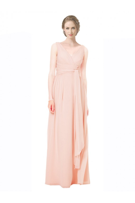 Full Length Chiffon Bridesmaid Dress with V-Front and Back Melbourne