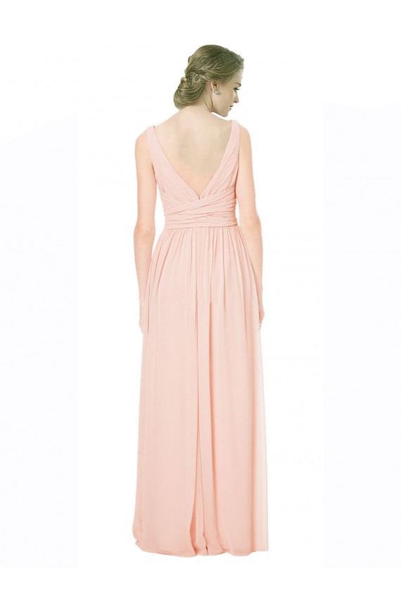 Full Length Chiffon Bridesmaid Dress with V-Front and Back Melbourne