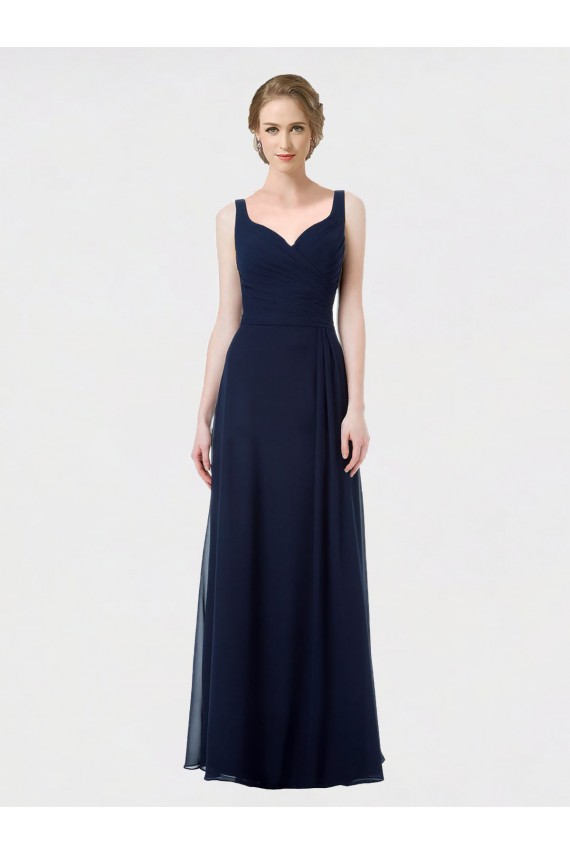 Long Chiffon Bridesmaid Dress with Sweetheart Neckline and Shoulder Straps Melbourne