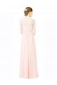 Long Chiffon Sleeveless Bridesmaid Dress with Sheer Illusion Top and V-Back Melbourne