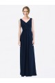 Long Chiffon V-Neck Sleeveless Bridesmaid Dress with Criss-Cross Pleated Bodice Melbourne