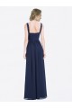 Long Chiffon V-Neck Sleeveless Bridesmaid Dress with Criss-Cross Pleated Bodice Melbourne