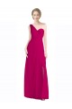 Full Length Chiffon Bridesmaid Dress with One Wide Shoulder Strap