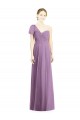 Flutter Sleeves One Shoulder Long Chiffon Bridesmaid Dress Melbourne