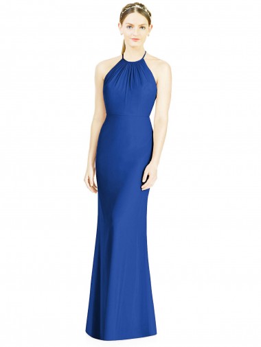 Shop Criss Cross Low Back Halter Chiffon Bridesmaid Dress Melbourne