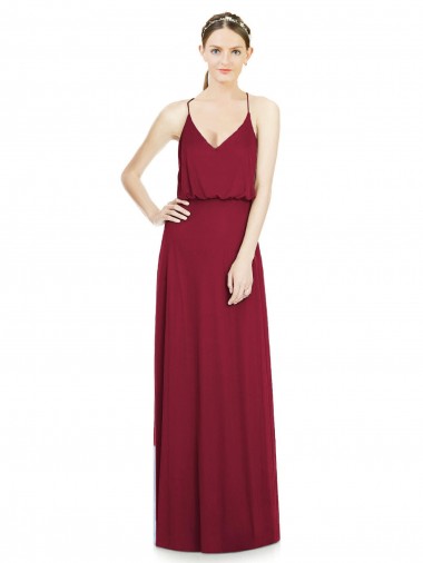 Shop Full Length V-Neck A-Line Chiffon Boho Bridesmaid Dress Melbourne