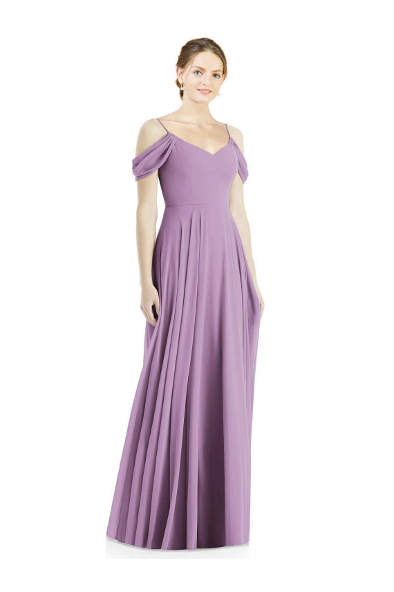 Off the Shoulder Open Cowl-Back Maxi Bridesmaid Dress Melbourne