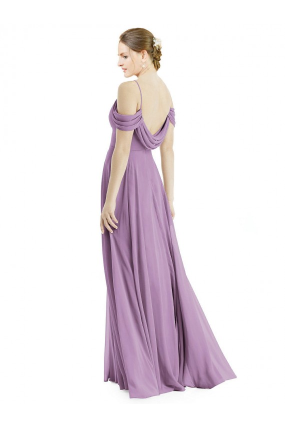 Off the Shoulder Open Cowl-Back Maxi Bridesmaid Dress Melbourne