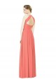 Open Back Shirred Halter Chiffon Bridesmaid Dress