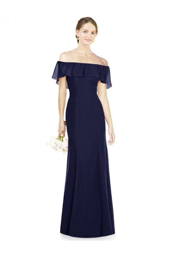 Off the Shoulder Full-Length Trumpet Chiffon Bridesmaid Dress Melbourne