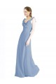 Fluted Chiffon Wrap Bridesmaid Dress with Ruffles V-Neck Melbourne