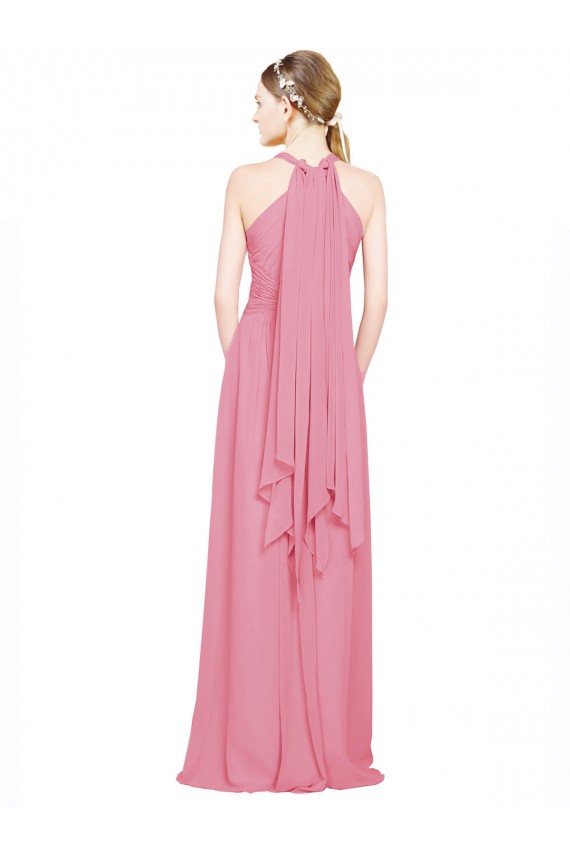 Halter Neck Keyhole A-Line Chiffon Bridesmaid Dress Melbourne