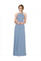 Pleated Halter Neckline A-Line Chiffon Bridesmaid with Criss Cross Back Melbourne