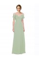 Split Cold Shoulder Draped A-Line Chiffon Bridesmaid Dress Melbourne