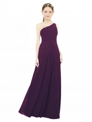 Shop One Shoulder Chiffon Bridesmaid Dress with Draped Bodice Melbourne
