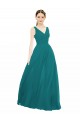 Figure Flattering Chiffon Bridesmaid Dress with Draped V-Neck Bodice