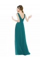 Figure Flattering Chiffon Bridesmaid Dress with Draped V-Neck Bodice