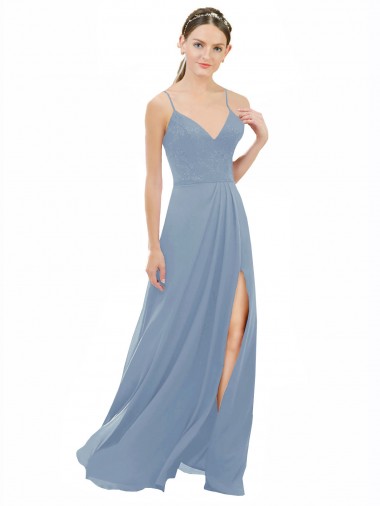 Shop Sexy Chiffon Bridesmaid Dress with V-Neck Lace Bodice Melbourne