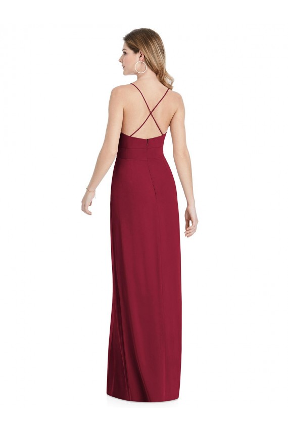 Pleated Skirt Chiffon Maxi Bridesmaid Dress with Pockets Melbourne