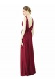 V-Neck Full-Length Sleeveless Low Back Chiffon Bridesmaid Dress Melbourne