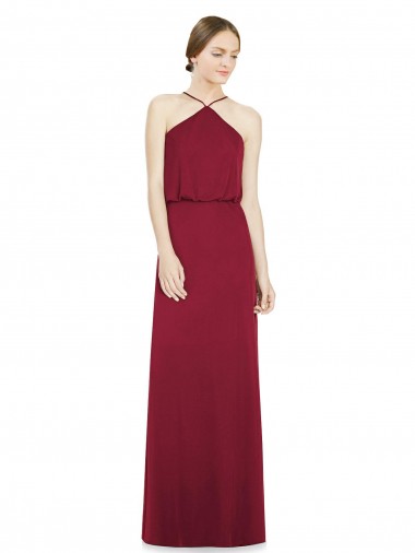 Shop Sleek Halter Neck A-Line Chiffon Bridesmaid Dress Melbourne