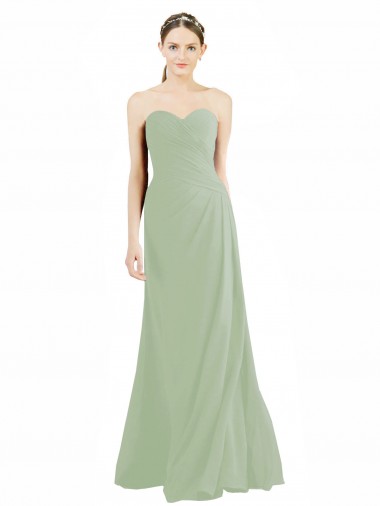 Sweetheart Neckline Draped Floor Length Chiffon Bridesmaid Dress Melbourne