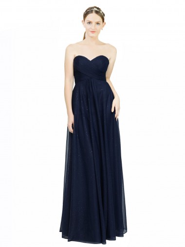 Strapless Sweetheart Long Chiffon Bridesmaid Dress Low Back Melbourne