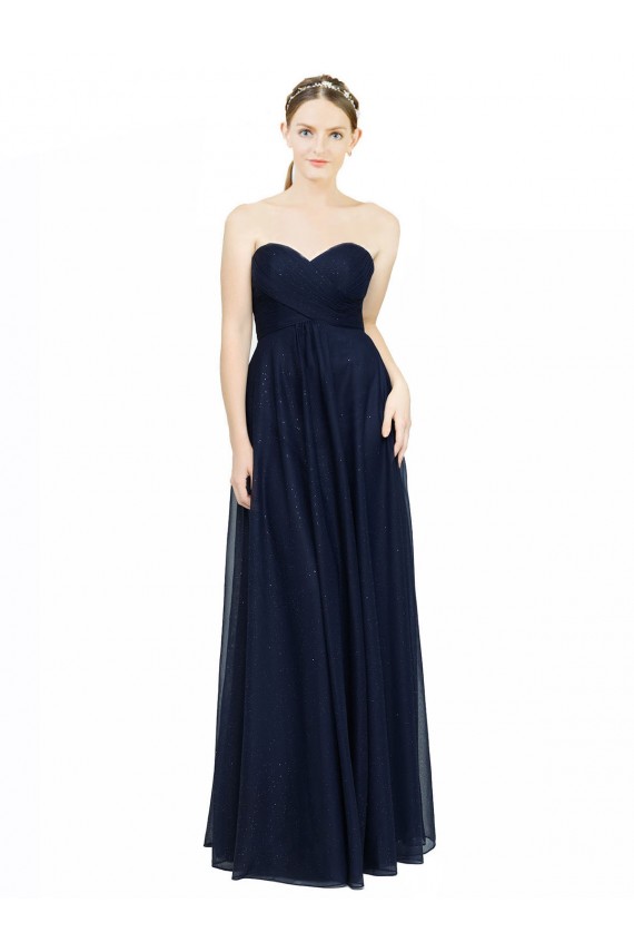 Strapless Sweetheart Long Chiffon Bridesmaid Dress Low Back Melbourne