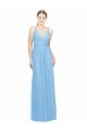 Double Straps Shoulder V-Neck Sheath Chiffon Bridesmaid Dress with Keyhole Back Melbourne