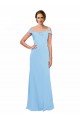 Off the Shoulder Bateau Neck Chiffon Bridesmaid Dress with Straps Melbourne