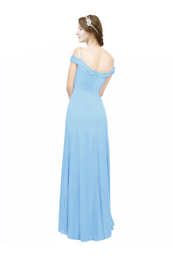 Off the Shoulder Bateau Neck Chiffon Bridesmaid Dress with Straps Melbourne