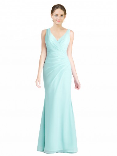 Ruched Bodice Sweetheart Chiffon Bridesmaid Dress with Lace Back Melbourne
