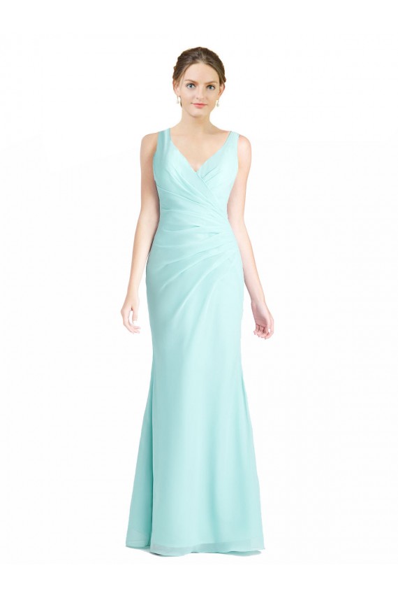Ruched Bodice Sweetheart Chiffon Bridesmaid Dress with Lace Back Melbourne