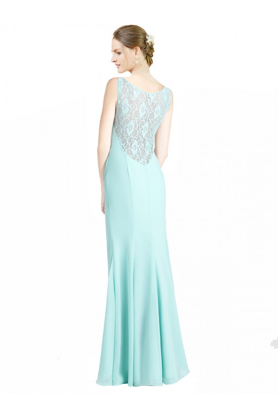 Ruched Bodice Sweetheart Chiffon Bridesmaid Dress with Lace Back Melbourne