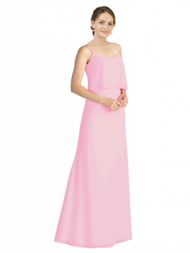 Shop Spaghetti Straps A-Line Chiffon Bridesmaid Dress Low Back Melbourne