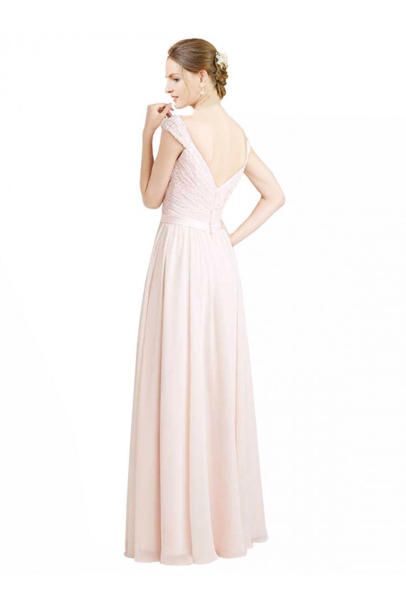 Sweetheart A-Line Chiffon Bridesmaid Dress with Ruched Lace Bodice Melbourne
