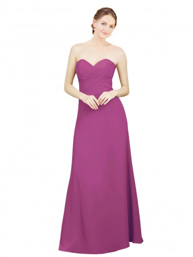 Shop Sweetheart Neckline Pleated Chiffon Bridesmaid Dress with Low Back Melbourne