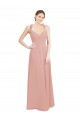 Ruched Sweetheart Halter Neckline Chiffon Bridesmaid Dress with Tie Open Back