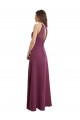 High Neckline Long Chiffon Bridesmaid Dress with Beaded Trim Melbourne