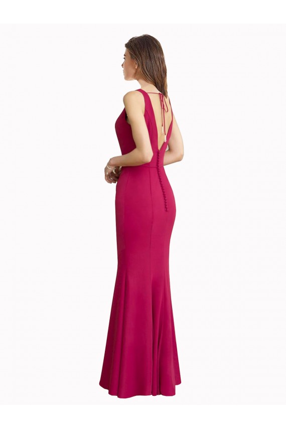 V-Neck Mermaid Chiffon Bridesmaid Dress / Prom Dress with V-Back and Belt Melbourne