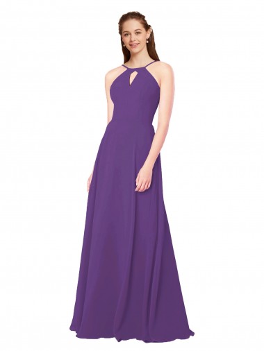 High Halter Chiffon Bridesmaid Dress with Keyhole Melbourne