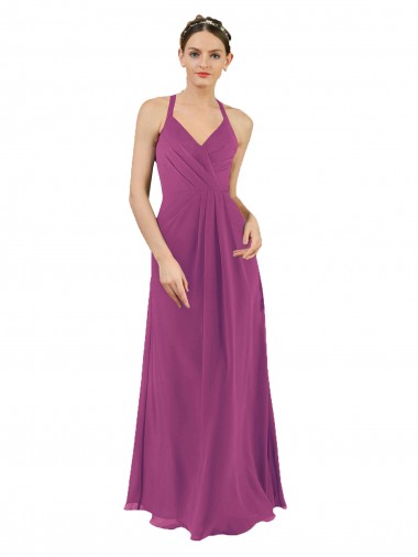 Sassy Chiffon Bridesmaid Dress with Halter Neckline Melbourne