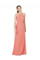 Modern Long Chiffon Bridesmaid Dress with Keyhole Back Melbourne