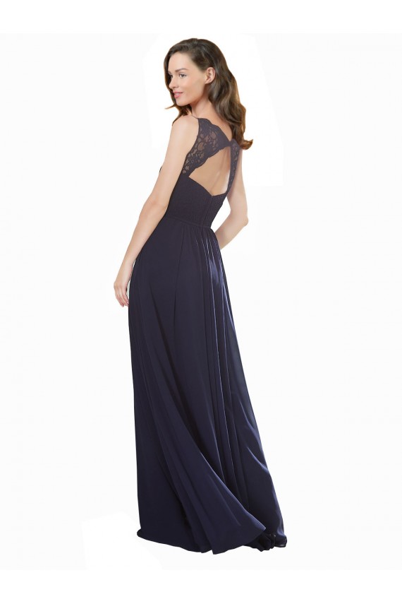 Elegant Chiffon Bridesmaid Dress with V-Neck Lace Bodice Melbourne